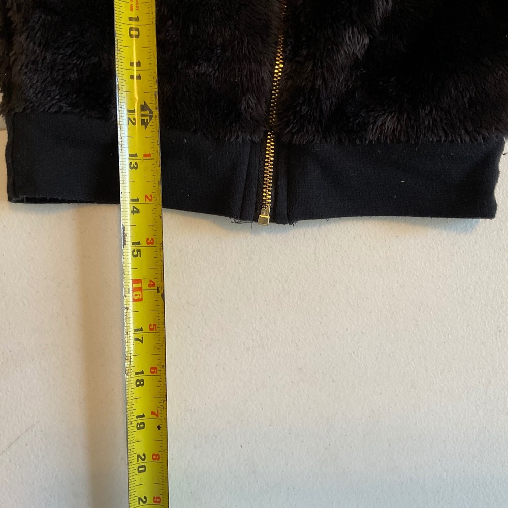 Juicy Couture Girls Black Faux Fur Hoodie Bear Ears Zip Up Jacket XS 5/6 - Picture 8 of 8